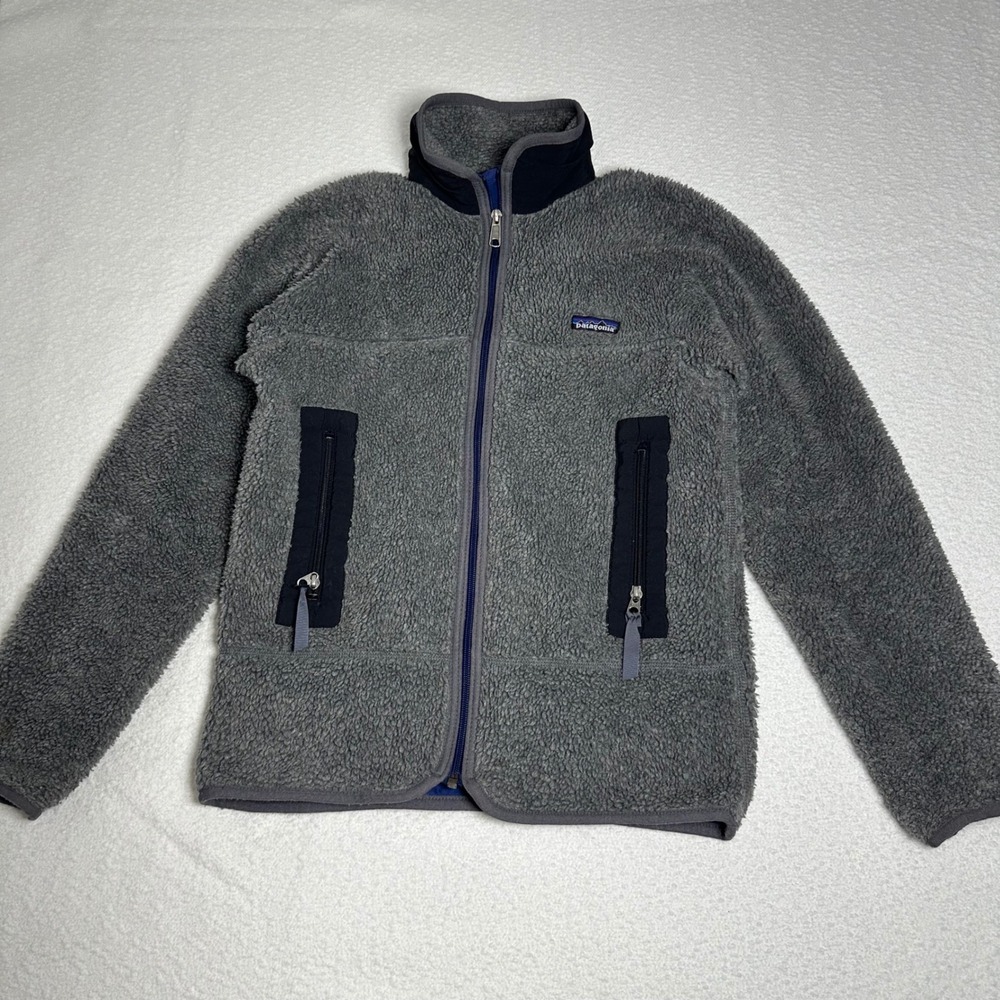 Vintage Patagonia Retro Pile Fleece PEF Jacket Full Zip Made in USA Gray Mens XS